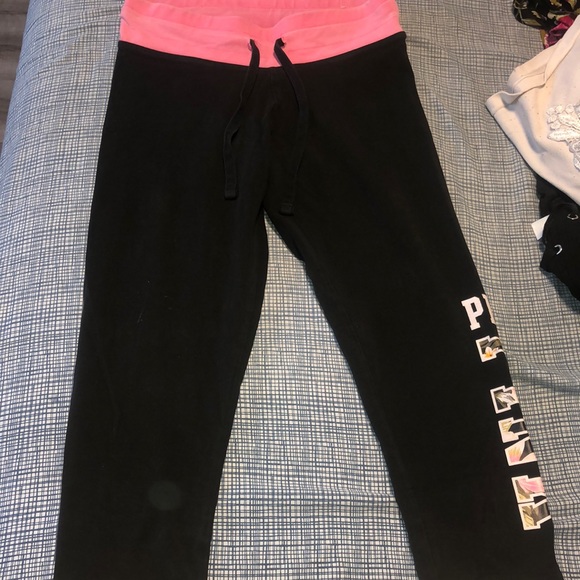 Black Pink Capris - Picture 1 of 3
